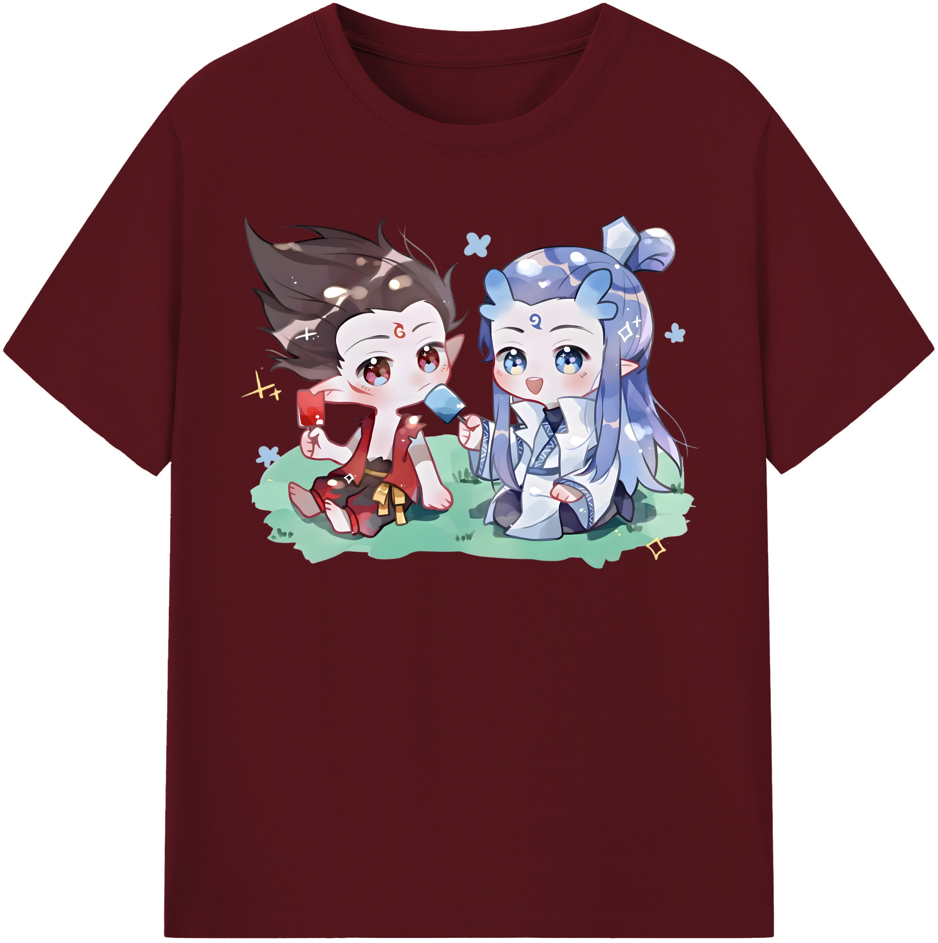 （画像用） Ne Zha 2 ナタ 魔童の大暴れ 綿100％半袖Tシャツ（フロントプリント）